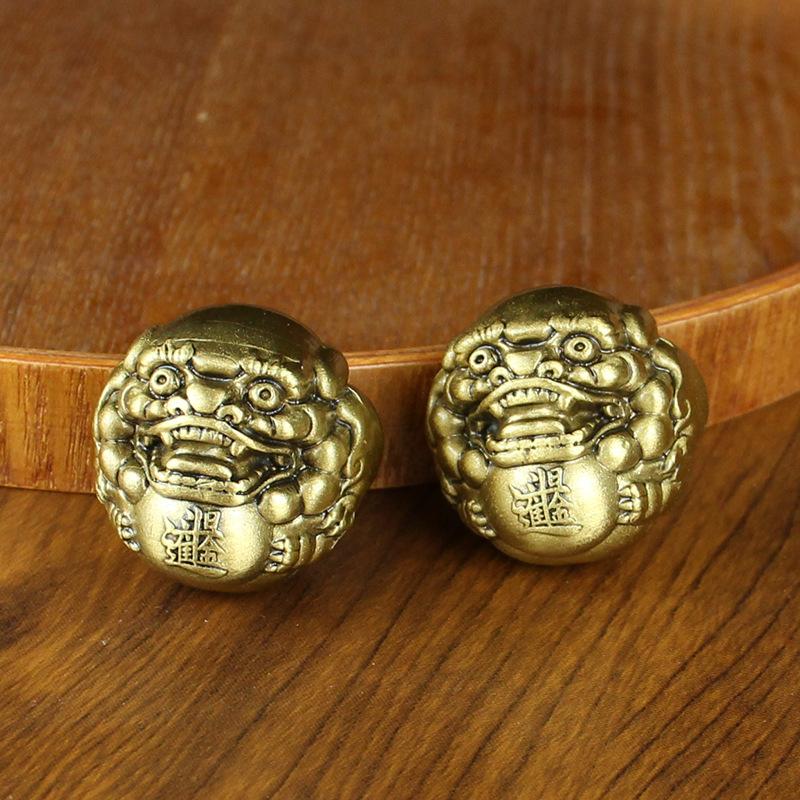 Tägliche Investition in Gold Pixiu Handgriffstück, Fitness-Fingerübung für alte Männer, kreatives Kupfergeschirr, Geschenk reines Kupfer Pixiu Ornament