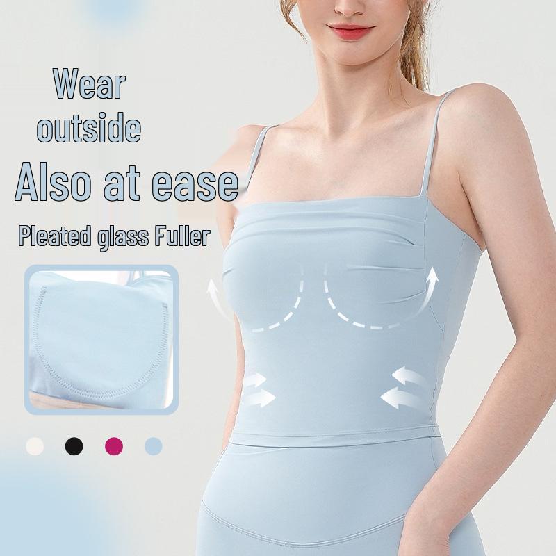 

Women s Sexy Mesh Yoga Bra with Ruched Back - Slimming Sport Tank Top M