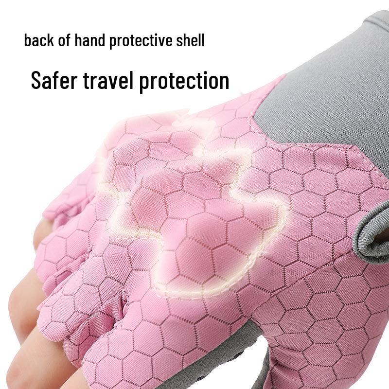 Kids' Non-Slip Half-Finger Gloves for Cycling & Sports - Breathable, Wear-Resistant, Prevents Calluses