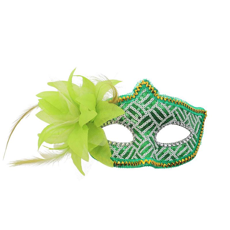 Glitter Half Face Floral Masquerade Mask Woman Venice Mask Halloween Costume Accessories For Cosplay Party
