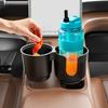 ABS Automotive Cup Holder With Builtin Organizer for Most Cars Interior Double Drink Container Designs