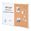 48"x 36" Whiteboard & Cork Board Combo with Aluminum Frame for School Home