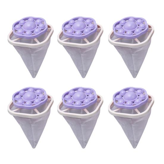 6Pcs Floating Hair Filter Washing Machine Reusable Lint Trap Hair Catcher Hair Remover Laundry Tool for Washing Machine