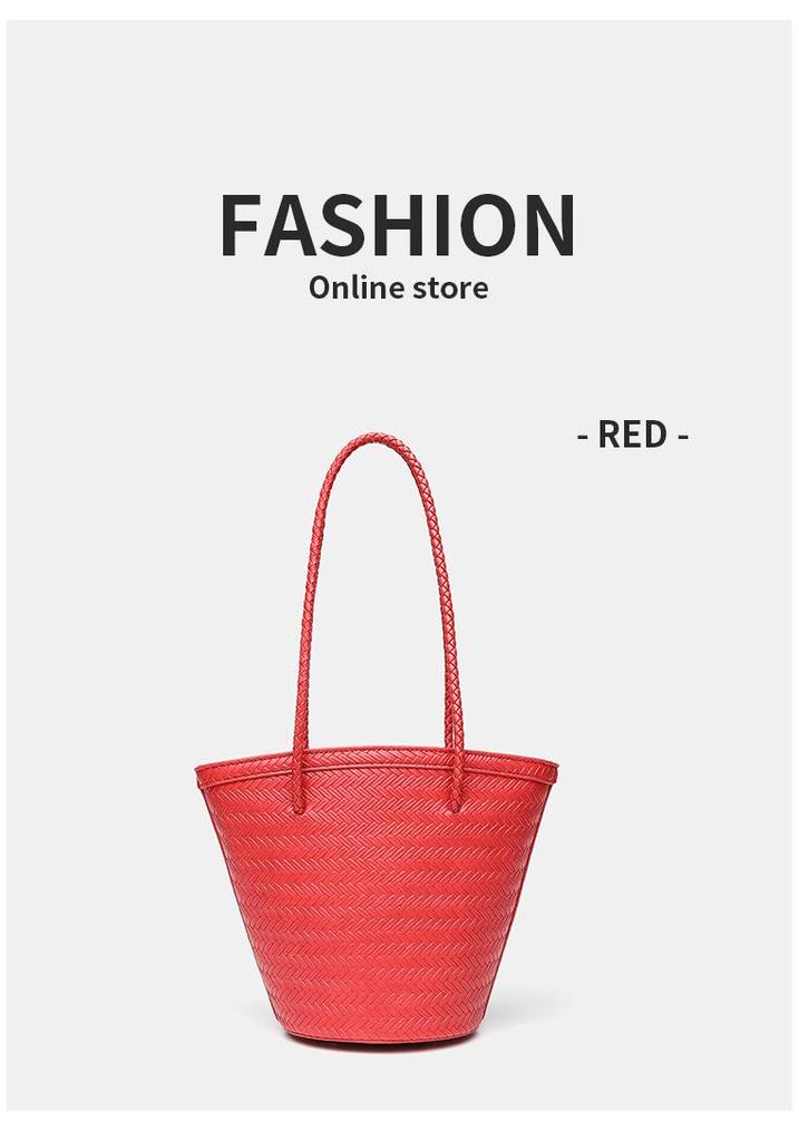 Niche 2026 Summer Trendy French Retro Woven Bag - Mother-Child Shoulder & Handheld Vegetable Basket