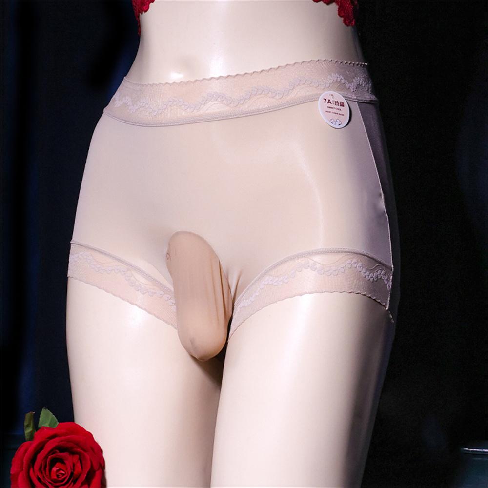Sexy Men Lace Oil Glossy Shiny U Convex Pouch G-String Cock Ring Sheath Sissy Briefs Breathable Thong Thin Underwear T-Back