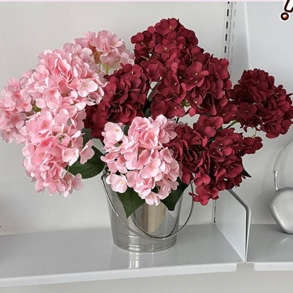 Multi-head Simulation Hydrangea Bouquet DIY Big Head Artificial Flower Bouquet Floral Arrangement Latex Hydrangea