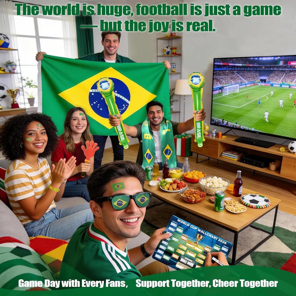 2026 World Cup Fan Kit Flags - 11-Pack Match Props - Party Poster Decorations