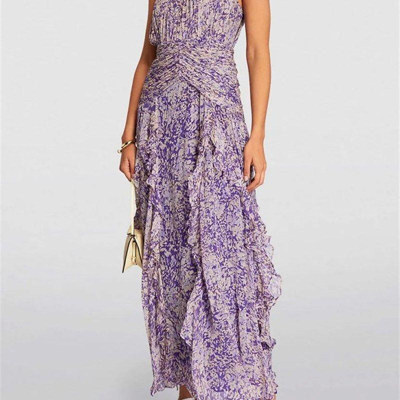 

Платье Wish Бохо с глубоким V-образным вырезом и разрезом Purple XL