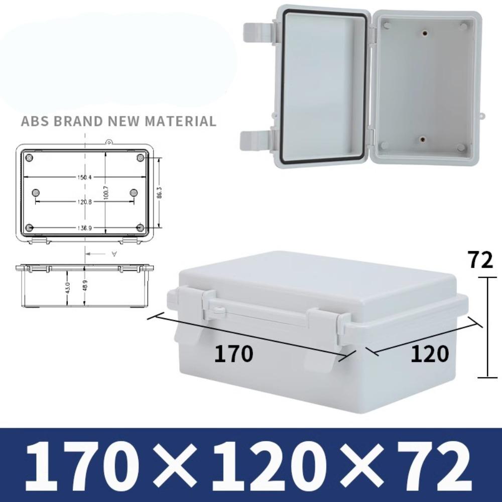 IP67 Electrical Junction Box Waterproof White Outdoor Sealed Switch Power Case Plastic Enclosure With Hasp Distribution Boxes