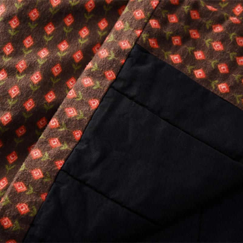 Johnature Women Clothing Vintage Stand Long Sleeve Print Floral Coats Winter Chinese Style Coats