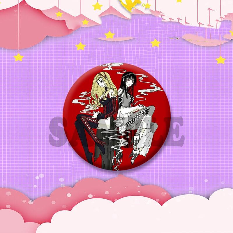 Japanese Manga XxxHolic Can Badge Anime Cartoon Round Cosplay Badge Yuuko Kimihiro Watanuki Brooch on Backpack Accessories Gift
