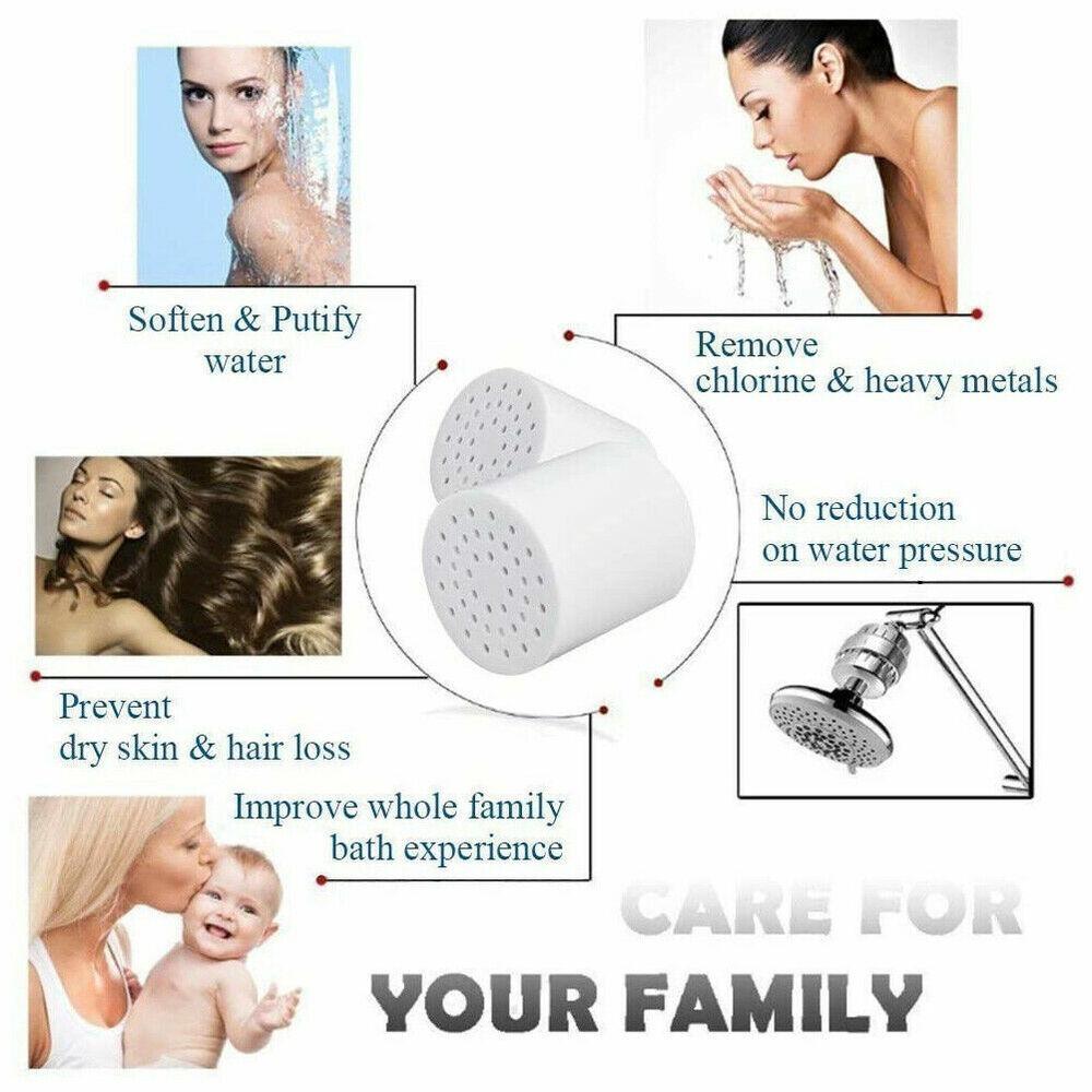 Removal Bathroom Activated Carbon Hard Water Purification Softener 15 Stages Shower Head Filter