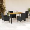 Vidaxl 5-Cz. Garden Furniture Set With Cushions, Black, Poly Rattan