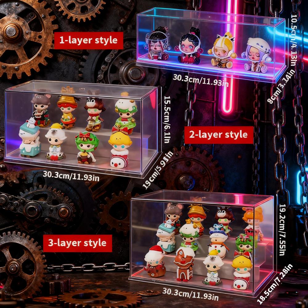 Premium Collectible Shelf Dustproof Blind Box Toy Display Storage 1/2/3 Layer Options Available