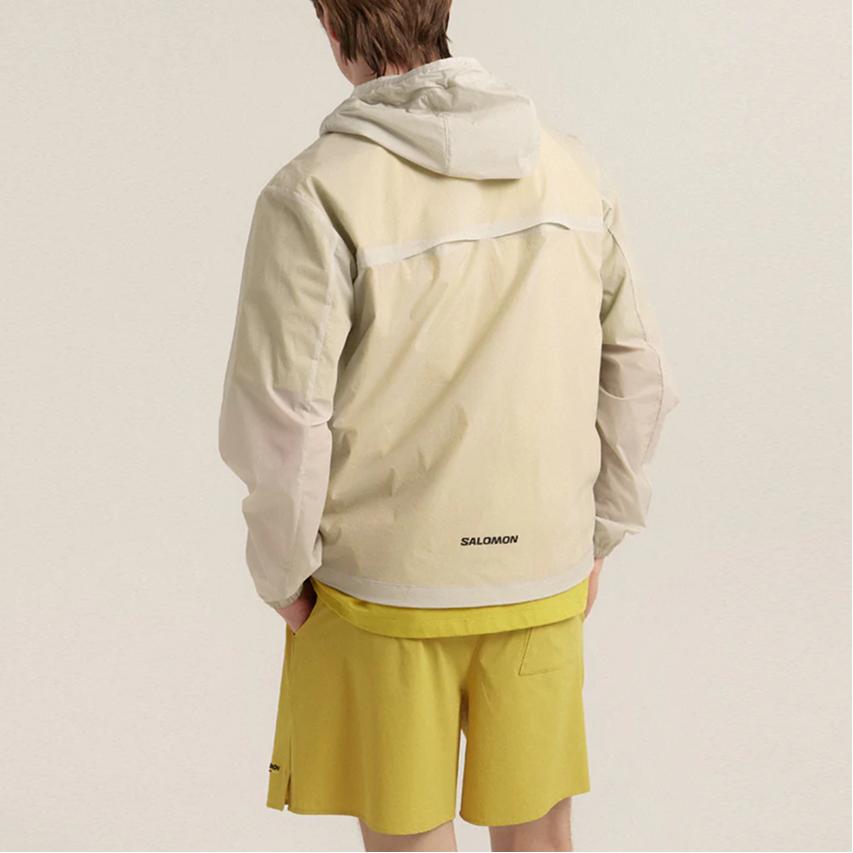 Salomon Modisay Aero Outdoor Waterproof Lightweight Hooded Zip-Up Jacket Unisex jackets Light-Gray C28130