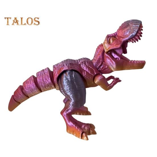 Estatueta de dinossauro impressa em 3D Articulações móveis Figura de tiranossauro Modelo de dinossauro articulado Brinquedo Decoração de mesa para casa, escritório, estante