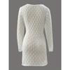 New European American Style Hollow Out Knit Beach Cover Up Sexy Long Sleeve Mini Dress Vacation Wear
