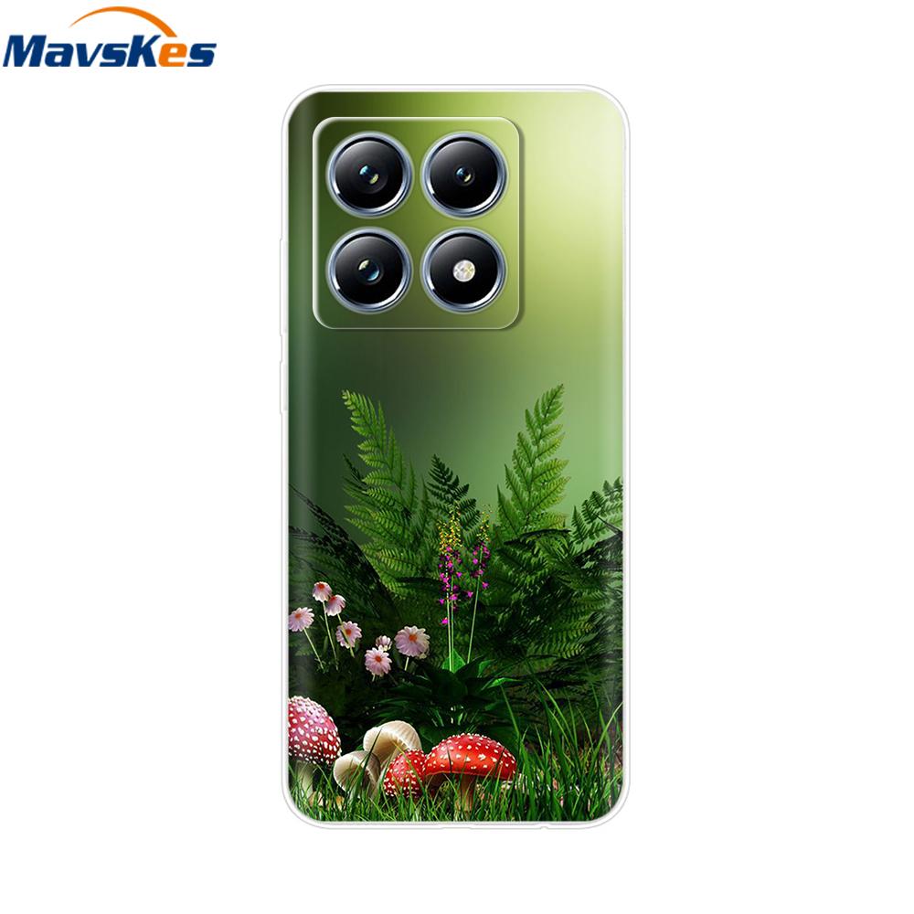 For Xiaomi 14T 5G Case Cute Soft Transparent TPU Painted Silicone Cover For Xiaomi 14T Pro 5G 2024 Mi14T Phone Cases Coque Funda