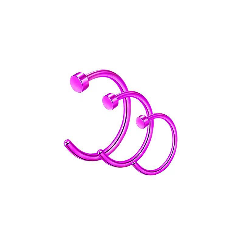 Stainless Steel Electroplated C-Shaped Nose Stud Piercing Jewelry, European and American Fashion Style.