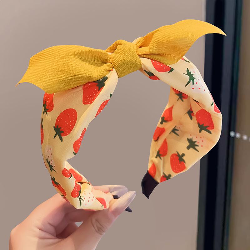 Koreanische Version Kinder Obst Cartoon Schleife Stirnband Mädchen Dreidimensionale Hasenohren Haarnadel Süßes Mädchen Breitkrempiges Stirnband