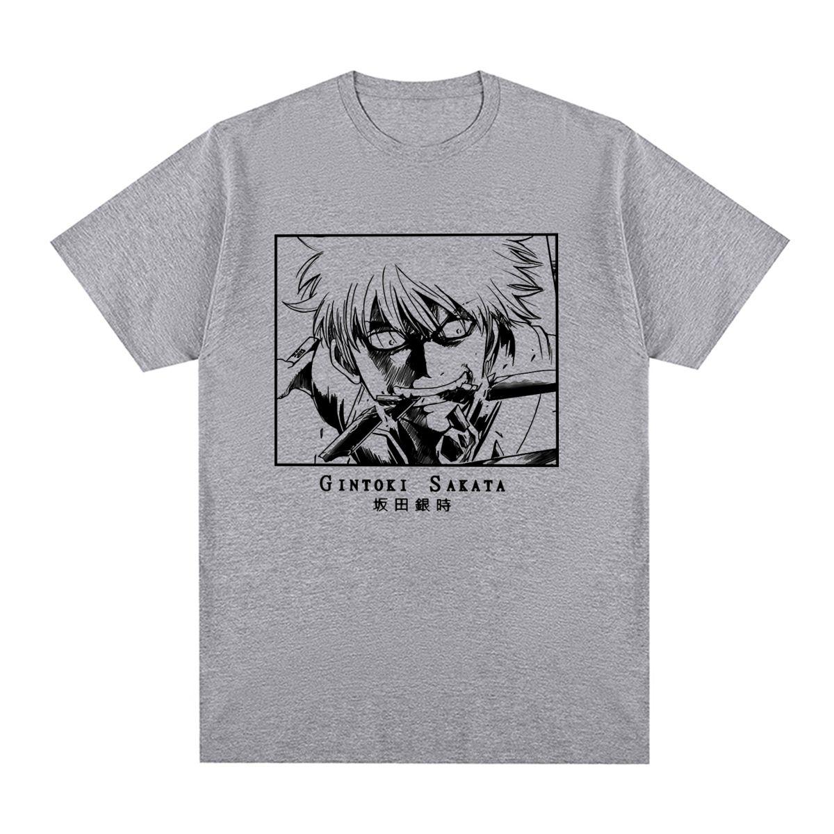 

GINTAMA Vintage T-shirt Anime Streetwear Harajuku Funny Cotton Fashion Summer Men T shirt New Tee Tshirt Womens Tops S