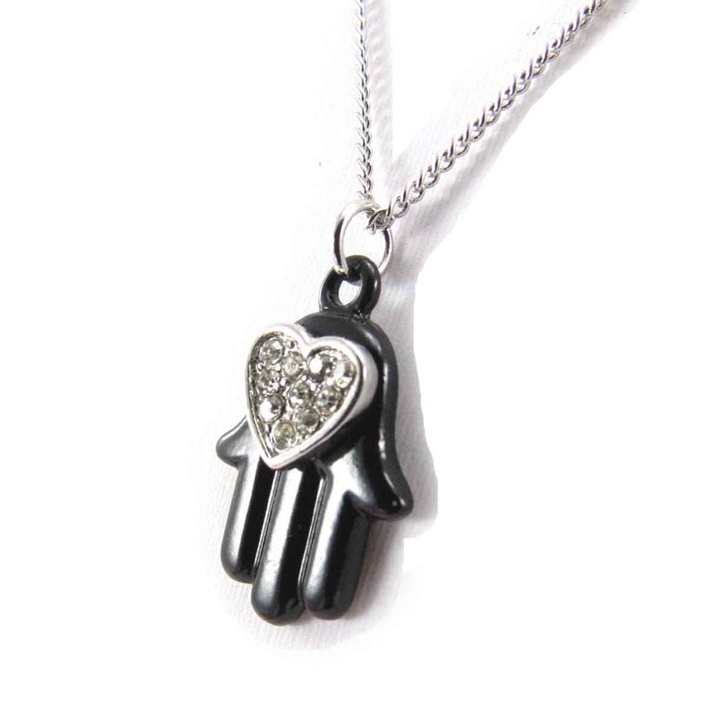 Les Trésors De Lily [J8078] - Designer Necklace 'Fatma' Black Silver