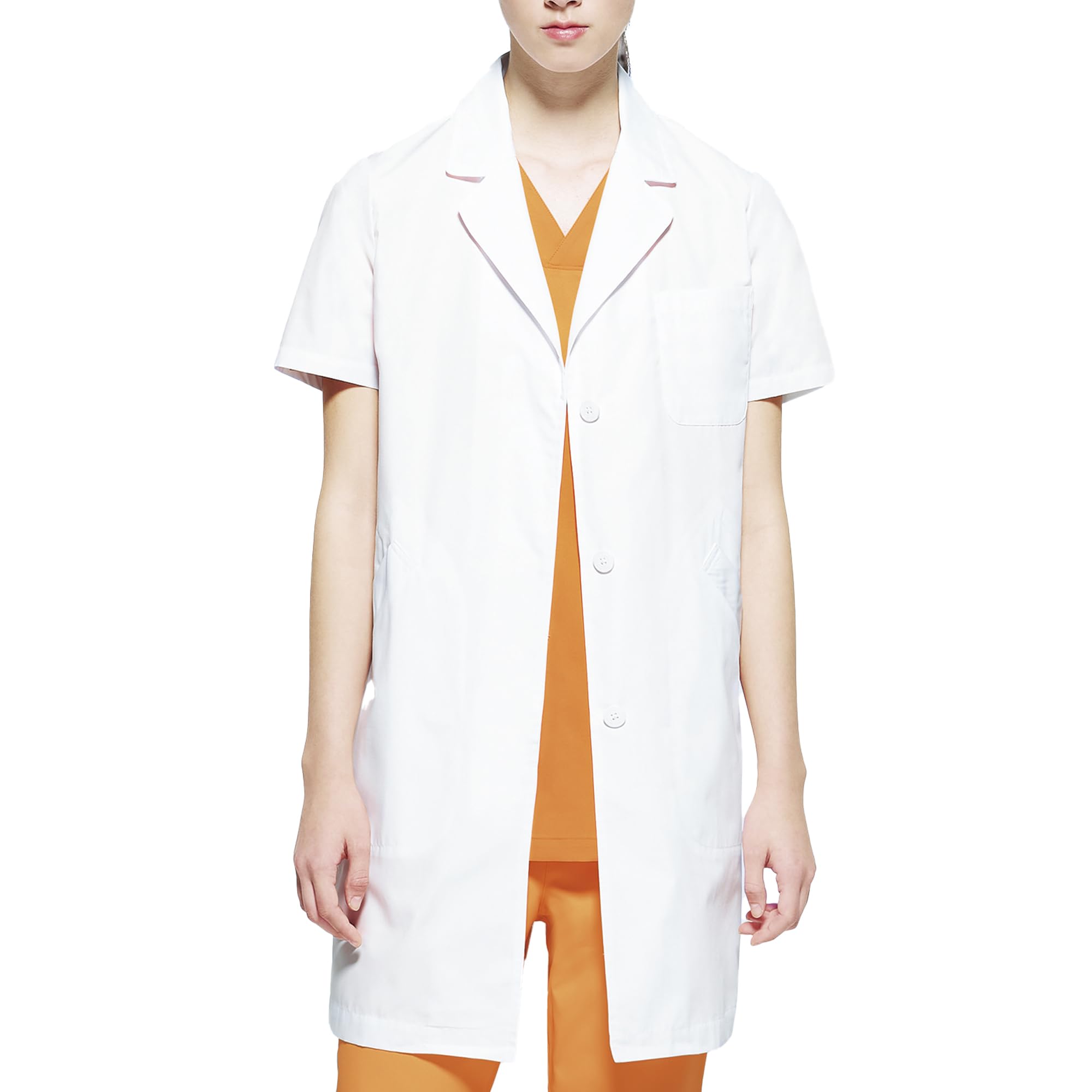 

Медицинский халат Mizuno для женщин, короткий рукав, легко ухаживать, антибактериальный, устойчивый к пятнам, скрытая планка, удобный для движения, медицинский,