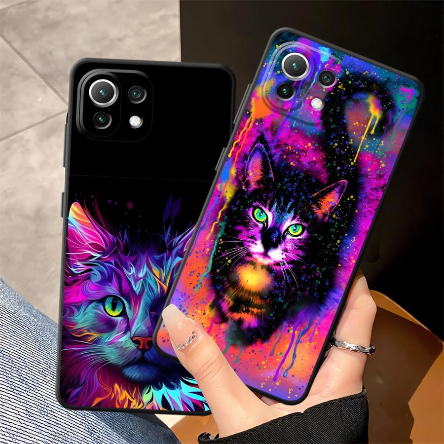 Cool Colored Cat Funda Phone Cover Case for Xiaomi Mi 13 Lite 10T 12X 12 12T Pro 14 11 11T