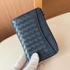 Handwoven Leather Zipper Coin Purse Key Holder Multi-Functional Card Wallet ID Case Unisex Large Capacity