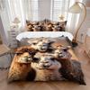 3pcs Camel Family Bedding Set - Includes One Quilt Cover and Two Pillowcases (No Core) - Anime Cartoon Design, Polyester Fabric, Suitable Fo