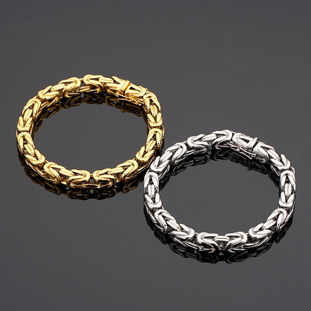 Kalen Golden Hip Hop Stainless Steel Chain Men's Bracelet 220mm Fashion Simple Jewelry