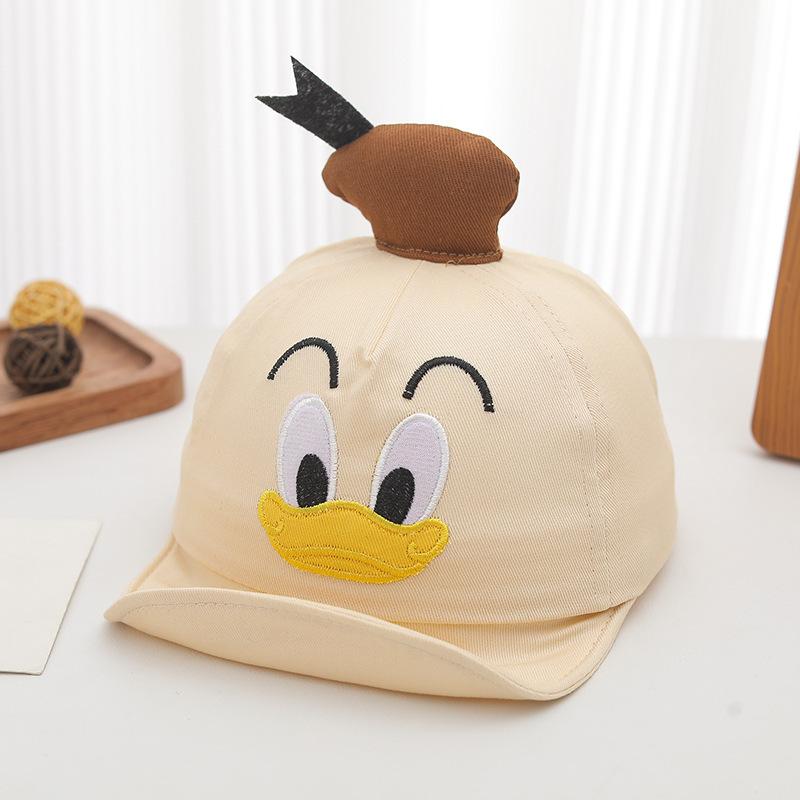 Peaked Cap Cute Duck Expression Three-Dimensional Ears Breathable Sun Hat Infant Soft-Brimmed Baseball Cap June-2 Years Old