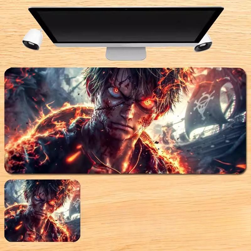 Japanese Anime ONE PIECE Leather Mouse Pad Oversized Boys Animation E-sports Game Keyboard Pad Monkey D. Luffy Computer Desk Pad Non-slip Mouse Pad