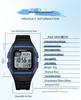 Sanda Universal Multifunctional Waterproof Sport Watch - Small Square Design for Students
