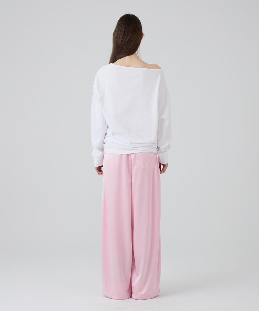 DANGLEDROP Dgdp Balloon Fit Curved Line Track Pants_Light Pink