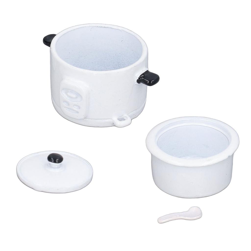1:12 Dollhouse Rice Cooker Alloy Cute Lifelike Miniature Cookware Dollhouse Kitchen Accessories