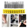 10pc Rubber Strip Cross Screwdriver Head Bit 60mm Conversion Extension Rod Woodworking Power Tool Set