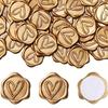 2Pcs Golden Heart Pattern Adhesive Wax Seals Sealing Stickers for Wedding Invitations, Gift Envelopes Seals with Elegant Sealing Design