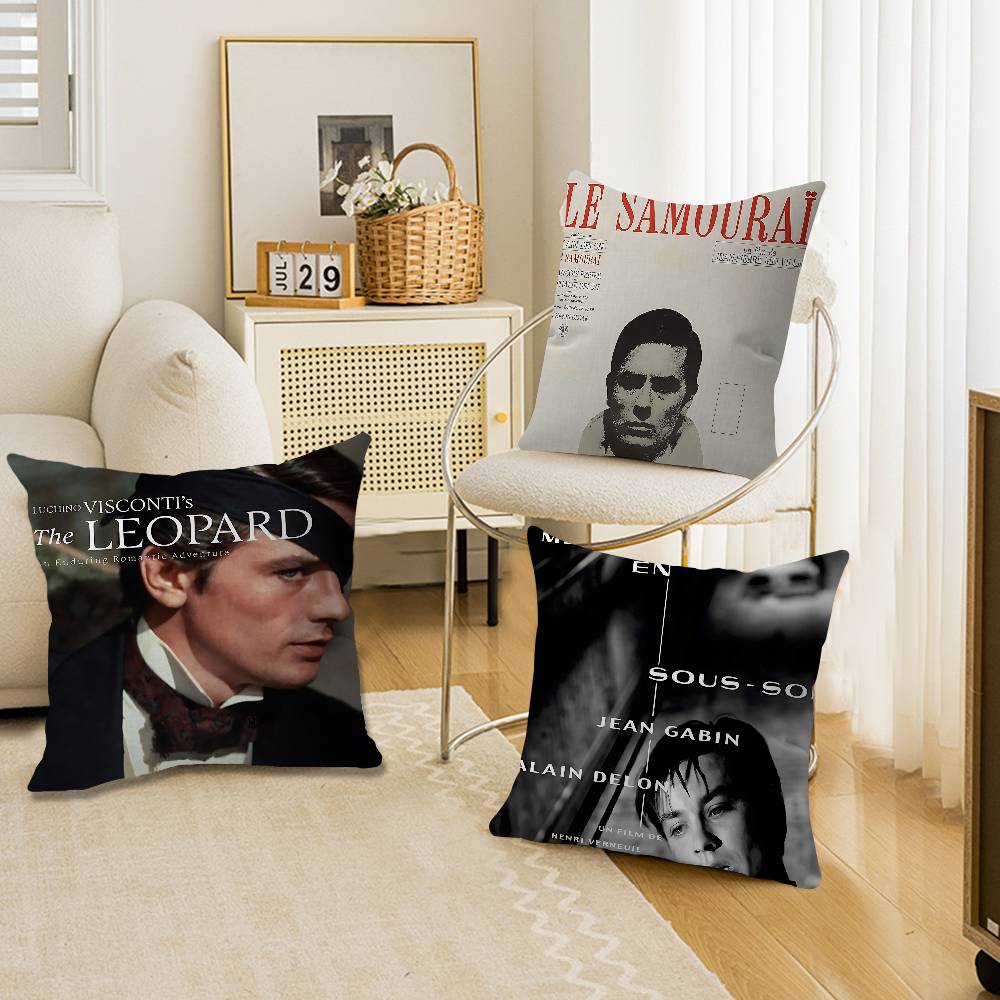 Famous Movie Star Alain Delon Decorative Room Aesthetics Pillow Case Home Decor Bedroom Sofa Bed Couch Pillow Cover 45X45