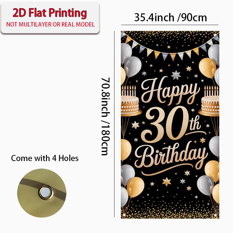 Happy 50th Birthday Door Curtain Rose Text Women Anniversary Polyester Home Decor