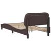 LED Bed Frame without Mattress  Hvar  Dark Brown 80x200 cm Fabric