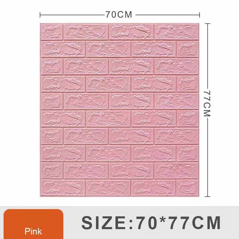 70*77cm 3D Waterproof Self-Adhesive Wall Panels Extra Thick XPE Foam Soundproof & Anti-Collision Wallpaper Living Room Bedroom Kids Room Decor
