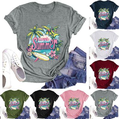 Batoľacie dievčenské chlapčenské tričká Detský top Chlapčenské a dievčenské potlačené tričko s krátkym rukávom