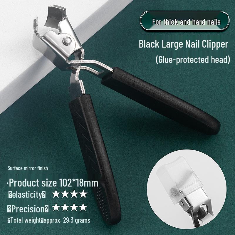 Stainless Steel Slanted Tip Nail Clippers - Large Opening Anti-Splash Cutter for Deep Nail Grooves