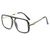 Oversize Sunglasses Fashion Square Metal Glasses Double Bridge Men Gradient Sunglasses Women Eyewear