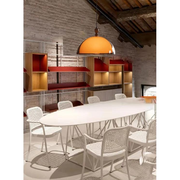 Vintage Brown Pendant Lamp Bauhaus Orange Pendant Light French Retro Dining Table Hanging Lamp Cafe LED Adjustable Chandelier