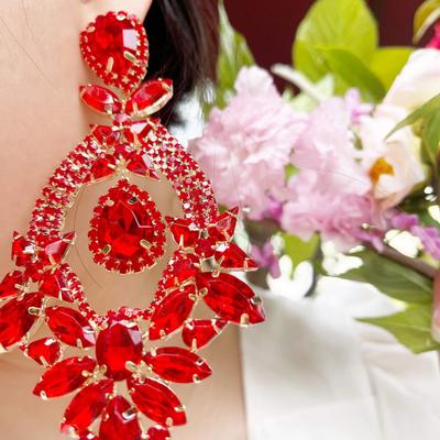 2024 nueva tendencia pendientes de moda pendientes multicapa para mujer accesorios nupciales de lujo y exagerados para banquete