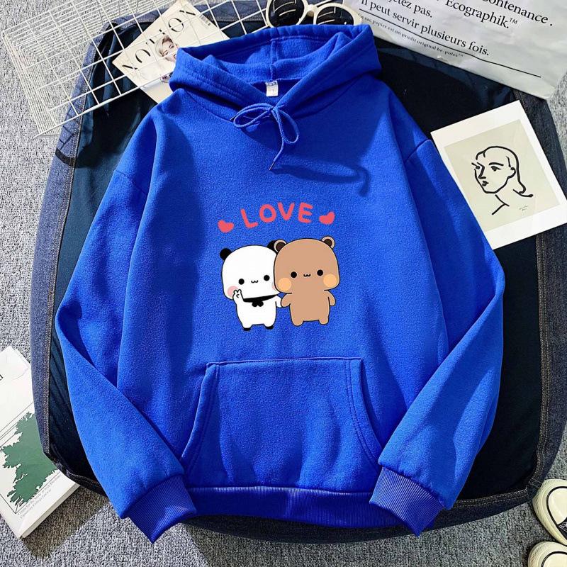 Panda Print Hooded Sweatshirt - Unisex Korean Style Casual Top for Autumn/Winter