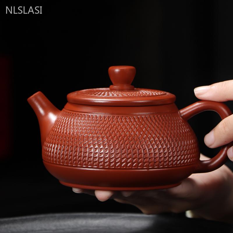 Yixing Purple Clay Tea Pot Raw Ore Dahongpao Ball Hole Filter Tea Infuser Chinese Beauty Tea Accessories Handmade Zisha Teapot