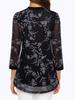 Women's European & American V-neck 3/4 Sleeve Printed Chiffon Loose Plus Size Top